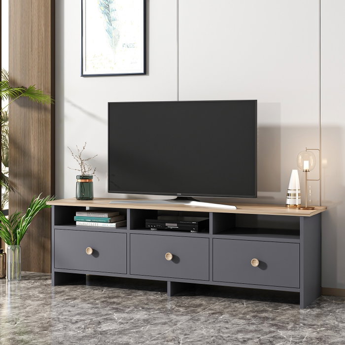 Hanah Home Oslo Soporte de TV Antracita y Roble
